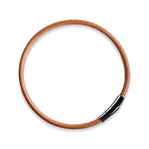 Pulsera de cuero para hombre con cierre impermeable miniatura 1