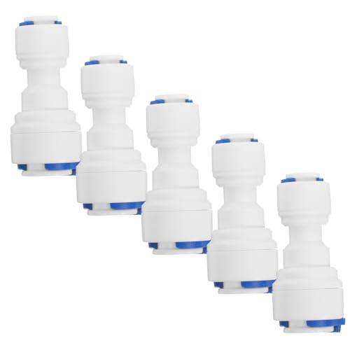 DECOMELODY 5 pezzi Connettori Veloci per Depuratori d'Acqua Adattatori Dritti per Tubi da Raccordi in Materiale Resistente Compatibili con Sistemi di Filtraggio e Erogatori Diretti