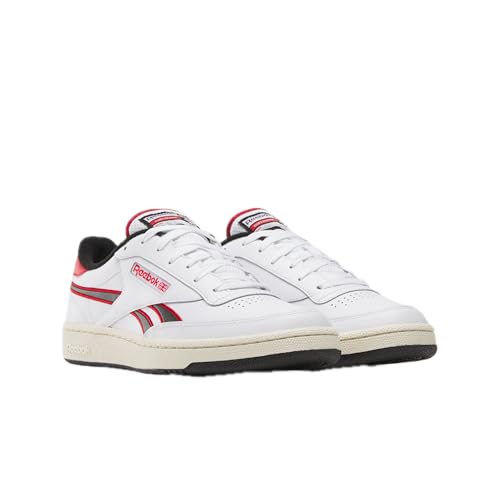Reebok Unisex Club C Revenge Sneaker, White/Vector Red/Black, 8.5 Women/7 Men3