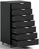 ELUCHANG Schubladenschrank, Rollcontainer, Mobiler Aktenschrank mit 7 Schubladen, Schubladenkommode...
