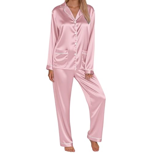 Pijama de satén de seda familiar para Navidad y noches de invierno en el salón de casa