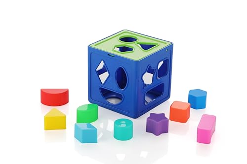 TinyPlay Shape Sorter Cube for Kids | Chunky Shape Matching Toy for Toddlers 2–5 Years | Montessori Fine Motor Skill Learning Toy (Multicolour)