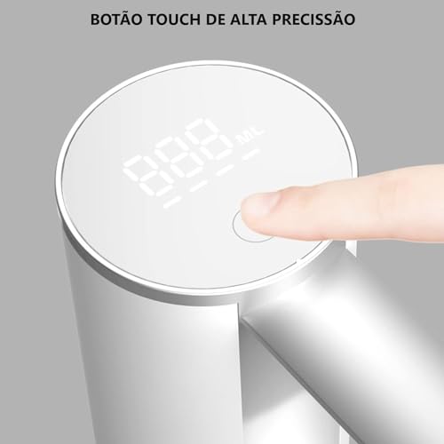 Bomba De Água Galão Recarregavel Dispensador Automático Display Digital e Botão Smart Touch Linha Pr