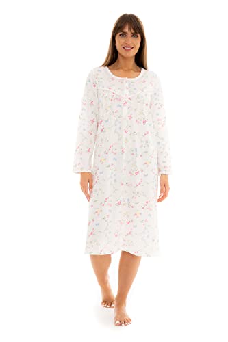 Suzy & Me Ladies 100% Cotton Long Sleeve Birds and Butterflies Nightdress (16-18, BIRDS & BUTTERFLIES)