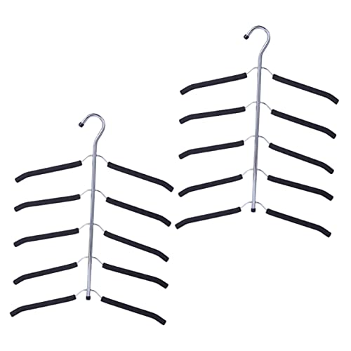 DECHOUS 2pcs Hanger Hanging Bra Organizer Racks Thin Closet Organizers Hangers Multifunctional with Organization Hanger Organizer Stackable Space-Saving Fabric Black