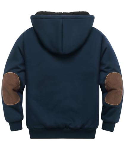 Image of SWISSWELL Unisex Boys Girls Fleece Hoodie Sherpa Lined Jacket Zip Up Hooded Sweatshirt Winter Outerwear for Kids