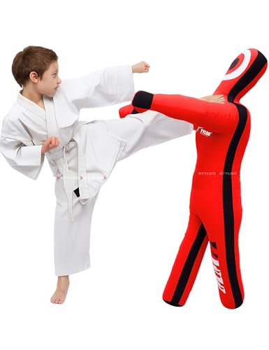 Un-Filled Wrestling Dummy for Kids - Ultimate Training Companion for Grappling Jiu Jitsu BJJ MMA Judo - Unleash Your Potential with Our Youth Punching Buddy Un-Filled (Red, 4ft / 48 Inches)