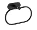 WENKO Anneau porte-serviettes Turbo-Loc Orea Black Mat, fixation sans percer de trous, porte-serviettes mobile variablement vers le haut et le bas, noir mat, 20,5 x 12,5 x 7,5 cm