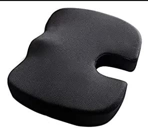 FAZTER Orthopedic Memory Foam Coccyx Seat Cushion for Tailbone, Sciatica, Lower Back Pain Relief - Contoured Cushion for Office/Home Chair, Wheelchair