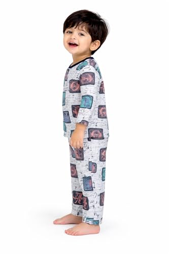 Image of 3BROS BodySuit /Dress for Boys /Girls Full Pajama & Casual Full Sleeves Night Suit Top Combo Kids Set