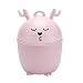 Toyvian Mini Kosz Śmieci Z Pokrywką Śliczne Kosz Śmieci Małe Drobne Kosz Śmieci Kompaktowy Pokryte Zamykane Kosz Śmieci Dla Home Office (Różowy)