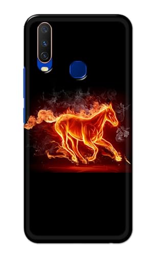 Image of Plastic Printfidaa Printed Hard Back Cover Case For Vivo Y15 | Vivo Y17 | Vivo Y11 | Vivo U10 | Vivo Y12 | Vivo Y12I Back Cover (Fiery Horse) -112, Multicolor