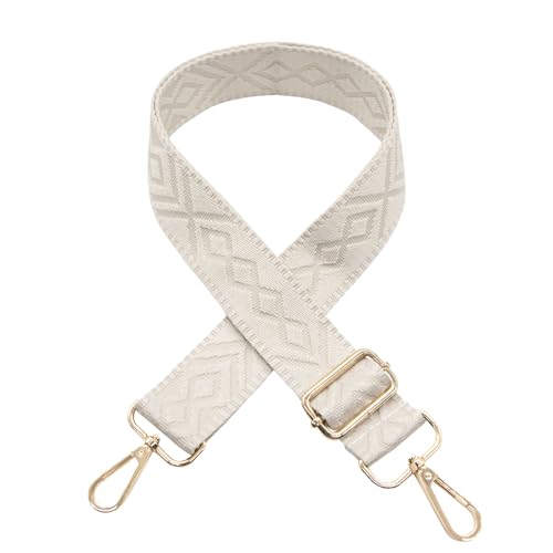 Long Keeper Wide Bag Strap - Adjustable Replacement Shoulder Strap Handbag Shoulder Bag Strap Guitar Style Cross Body Strap for Purse Shoulder Bag Long Bag (Beige #Diamond-Quilted Style)