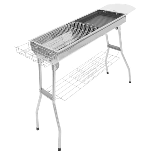 Abaodam 1set Portable Grill Outdoor Camping Bbq Rack for Picnics Parties and Backyard Use Easy to Store for Camping and Hiking