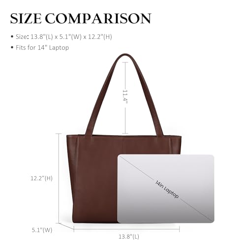 Image of befen Genuine Leather Tote Bag for Women Work Travel Leather Purse Handbags