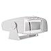 Dual Electronics MH200 Universal Gimbal Marine Radio Housing Unit, Transparent Fold-Down Door, Fully Enclosed Design, Single DIN, White