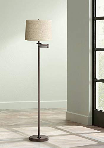 Natural Linen Medium Drum Lamp Shade 13" Top X 14" Bottom X 10" High (Spider) Replacement With Harp And Finial - Springcrest #TOP6