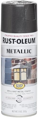 Rust-Oleum 244228 Stops Rust Metallic Spray Paint, 11 oz, Charcoal (Pack of 1)