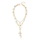 Linvimia Elegante collar con diseño en Y de múltiples que incluye dijes únicos y perlas para realzar un atuendo versátil Collar en forma de Y