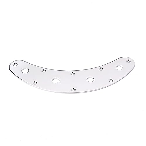 Wakauto Guitar Control Plate Arch Curved Metal Iron Plate Bass Chrome for Guitar Parts Accessories