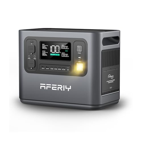 Station Electrique Portable AFERIY P110-D, Generateur Electrique Portable 1200W 960Wh Batterie Nomade LiFePO4 Charge Rapide en 1H, Sortie 220V-240V, UPS, Générateur Solaire pour CampingCar/Travail/RV