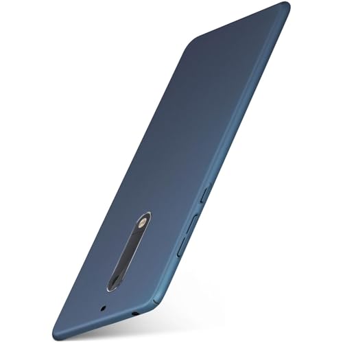 moex® Funda Trasera [Ultrafina] Compatible con Nokia 5 | Metálico Mate Bleu foncé