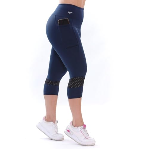 Calça Corsário Suplex Poliamida Com Bolso Lateral Corrida (BR, Alfa, G, Regular, Regular, Azul Marin