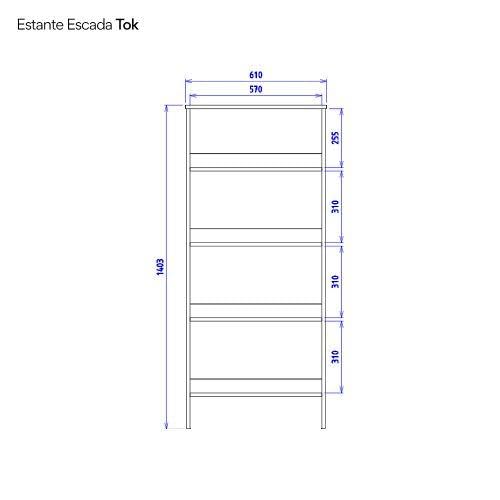 Estante para Livros Escada 4 Prateleiras Tok Yescasa