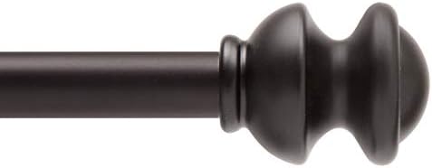 Kenney Kendall Standard Decorative Window Curtain Rod, 28-48", Black