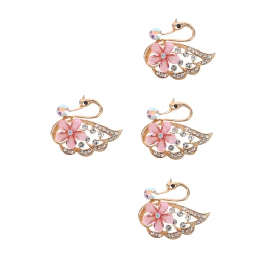 Broche alliage de zinc rose cygne pour sublimer un costume trop terne