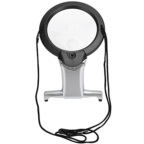 Dual LED Reading Magnifier Handheld Neck Wearing Multi Function Table Working Magnifying Glass