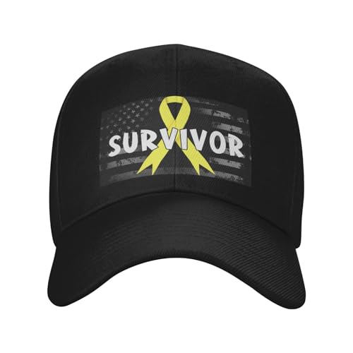 Childhood Cancer Survivor Fashionable Casquette Hat Breathable Adjustable Strap for Comfort Style Black2