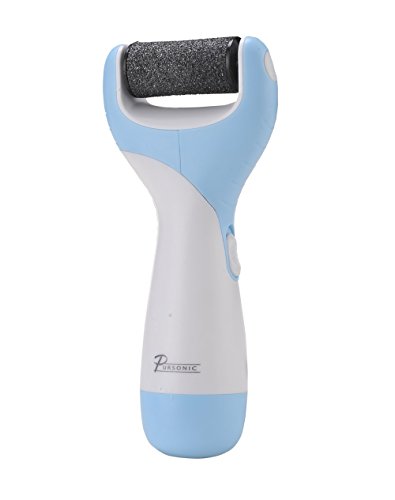 Pursonic Foot File Battery Operated Callus Remover Tool, 2 Roller Heads Included( 1 Buffing Roller & 1 Coarse Roller) (Blue)