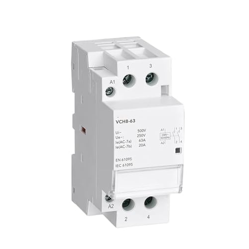 Contacteur modulaire de ménage 220V 63A 2P 2NO pour rail DIN de tableau monophasé 50/60HZ