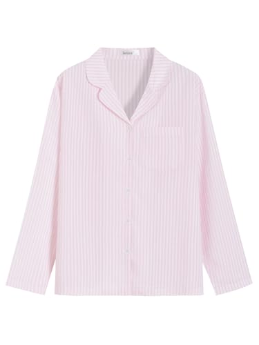Image of Latuza Women's Cotton Long Sleeve Pajama Set Seersucker Button Down Pj Set