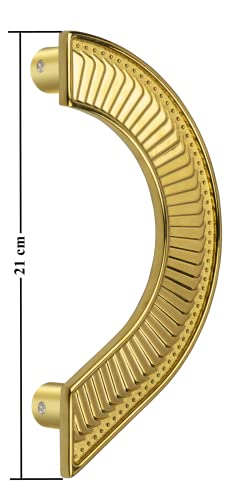Image of Plantex Heavy Duty 8 inches Round Shape Main Door Handle /Door & Home Decor /Glass Door Handle /Wooden Door Handle /Door Pull Push Handle Set- Pack of 1 (PVD Gold Finish) - 3 Years Warranty