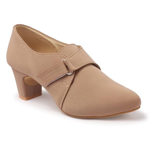 Image of Stylish Comfortable Block Pump Heels Perfect for Winter, Elegant Party Black and Brown Sandals for Womens & Girls