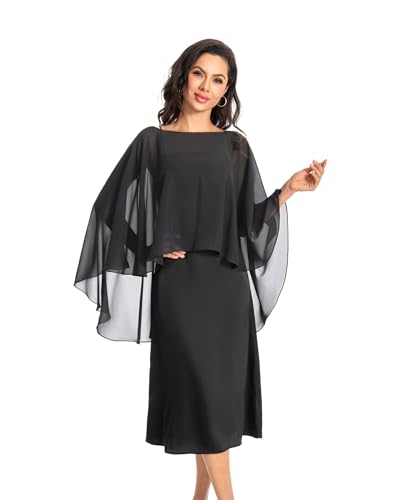 Image of Baoqiya Chiffon Capes Sheer Capelets Long Cape Poncho For Women Plus Size
