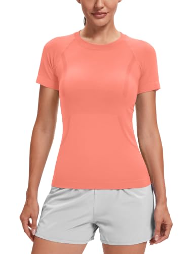 Image of MathCat Seamless Short Sleeve Workout Tops for Women