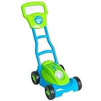 Easy Playhouse: Lawn Mower Bubble Machine - Lights & Sounds, Push-Pull Yard Work Toy, Automatic Blower, Bubble Solution, Outdoor Pretend Play, Kids 3+