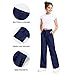 Girls Uniform Pants Kids High Stretchy Flare Dress Pants Formal Elastic Waist Baggy Wide Leg Straight Dresses Trousers (US, Age, 13 Years, 14 Years, Navy)
