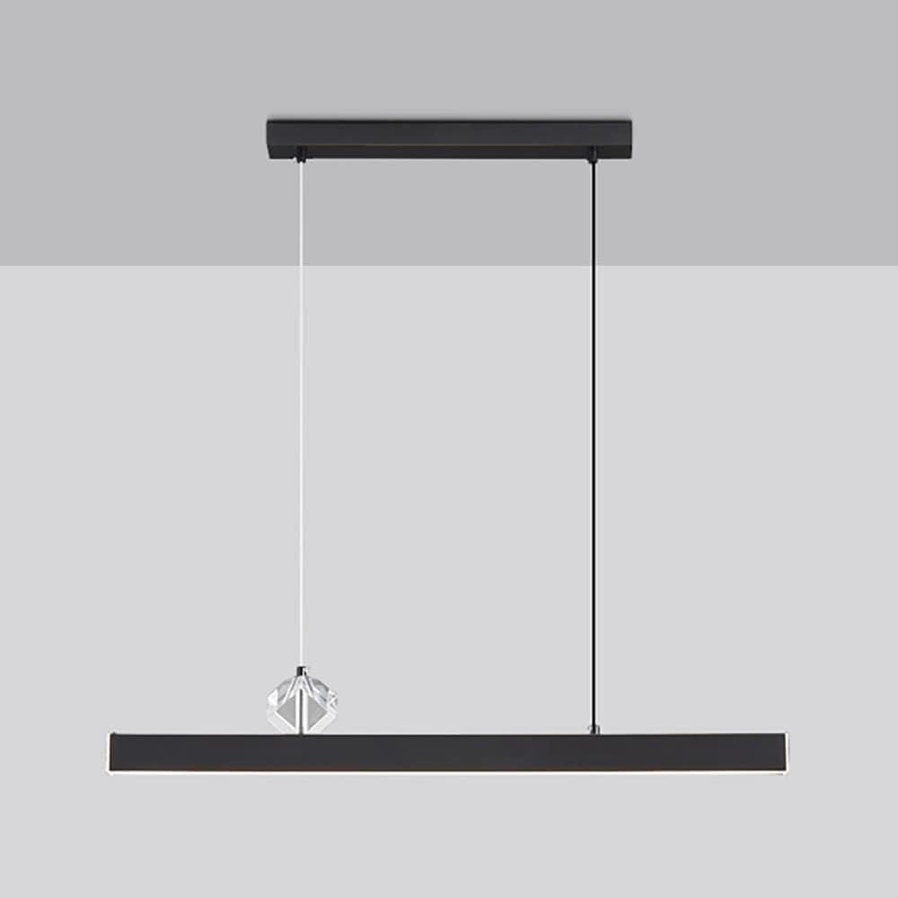 Lustre suspendu en laiton rectangulaire linéaire LED dimmable pour cuisine et séjour