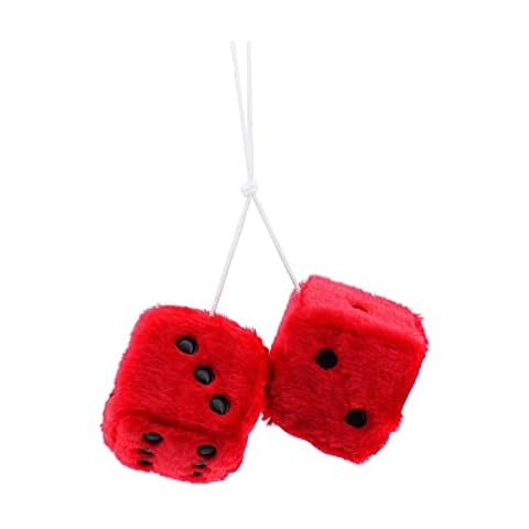 Hanging Dice Pair of Hanging Couple Car Pendant with Dots Car Interior Ornament Decoration for Car Decoration (red) Cover