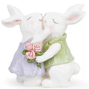 Hodao Easter Bunny Couple Decorations Spring Rabbit Figurines Valentine Day Tabletop Decor for Party Home Holiday Cute Rabbit Easter Day Couple Gifts in White Hodao Easter Bunny Couple Decorations Spring Rabbit Figurines Valentine Day Tabletop Decor for Party Home Holiday Cute Rabbit Easter Day Couple Gifts in White