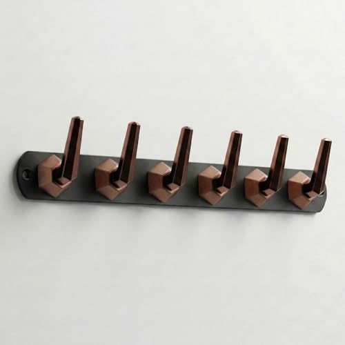 Image of Modern Design Cloth Hanger for Wall /6 Hook Dress Hanger for Door Mount /Bathroom Hooks for Hanging (Black & Cola Finish) Pack of 4-| 3 Years Warranty |