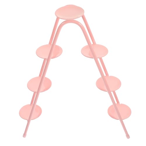 Cabilock Set Dessert Stand Toy Display Holder Cup Cake Tier Stand Tier Cake Stand Cupcake Display Organizer Cupcake Shelves Snack Tray with Lid Party Cupcake Stand Jewelry Stand Pink Iron