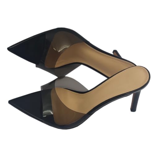 Clear Pointed Open Toe Heels for Women Summer Slip on Mules Sexy Stiletto Heeled Sandals Party Wedding Prom Dress Casual Shoes2