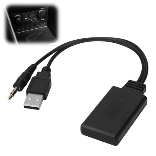 Bluetooth AUX Adapter, Wireless 3.5mm Bluetooth Receiver AUX Audio Bluetooth Cable 5.0 Music Receiver HIFI Stereo Audio Adapter Universal for Car BMW E90 E91 E92 E93 and Other Car Models