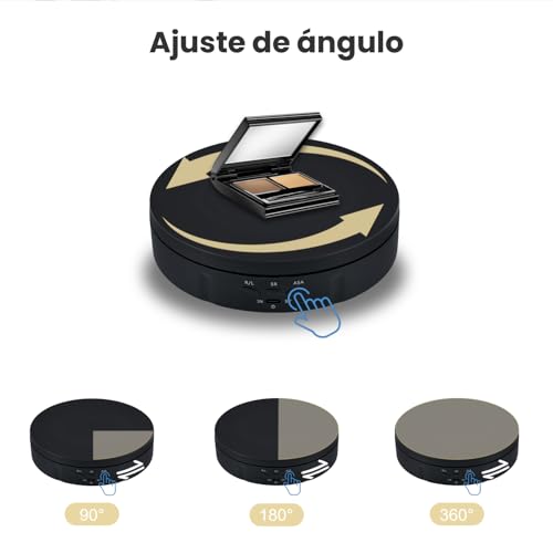 Miniatura 4 de Mcbazel Mesa Giratoria Eléctrica Para Fotografía, Base Giratoria Eléctrica De 360 Grados, Plato Giratorio Para Fotografía, Grabación De Vídeo, Presentaciones De Joyas - 14.5cm 5.7 Inch Negro