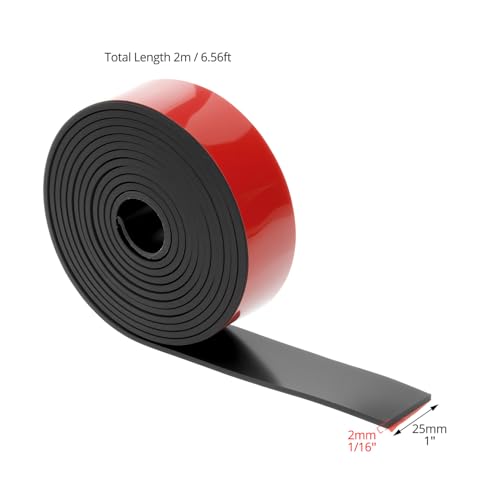 QWORK® Gummistreifen Selbstklebend, 25mm x 2mm x 2m Neopren-Dichtungsstreifen, für DIY-Projekte, Dichtungen, Abdichtungen, Bastelarbeiten